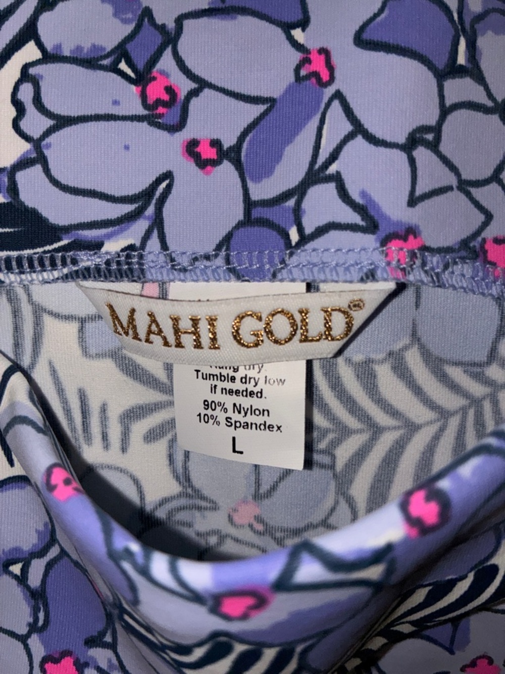 MAHI GOLD Lavender-Blue Floral Sleeveless Shift Dress Sz L - Picture 2 of 12